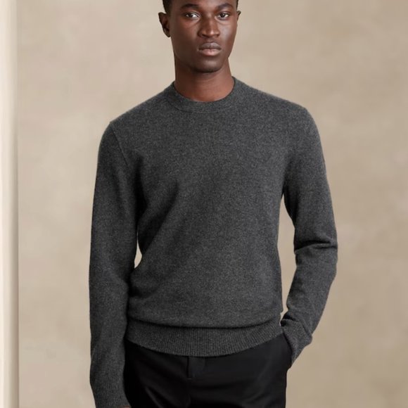LIKE NEW Banana Republic Silk Cashmere Sweater Men's Sweater (Charcoal Grey) - Picture 1 of 5